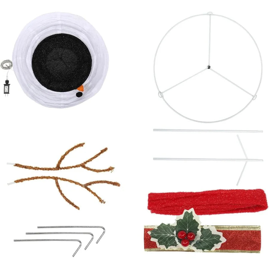 4ft Lighted Snowman Outdoor Christmas Decorations with Twinkle Lights and Red Scarf Foldable White Snowman Figure for Indoor an