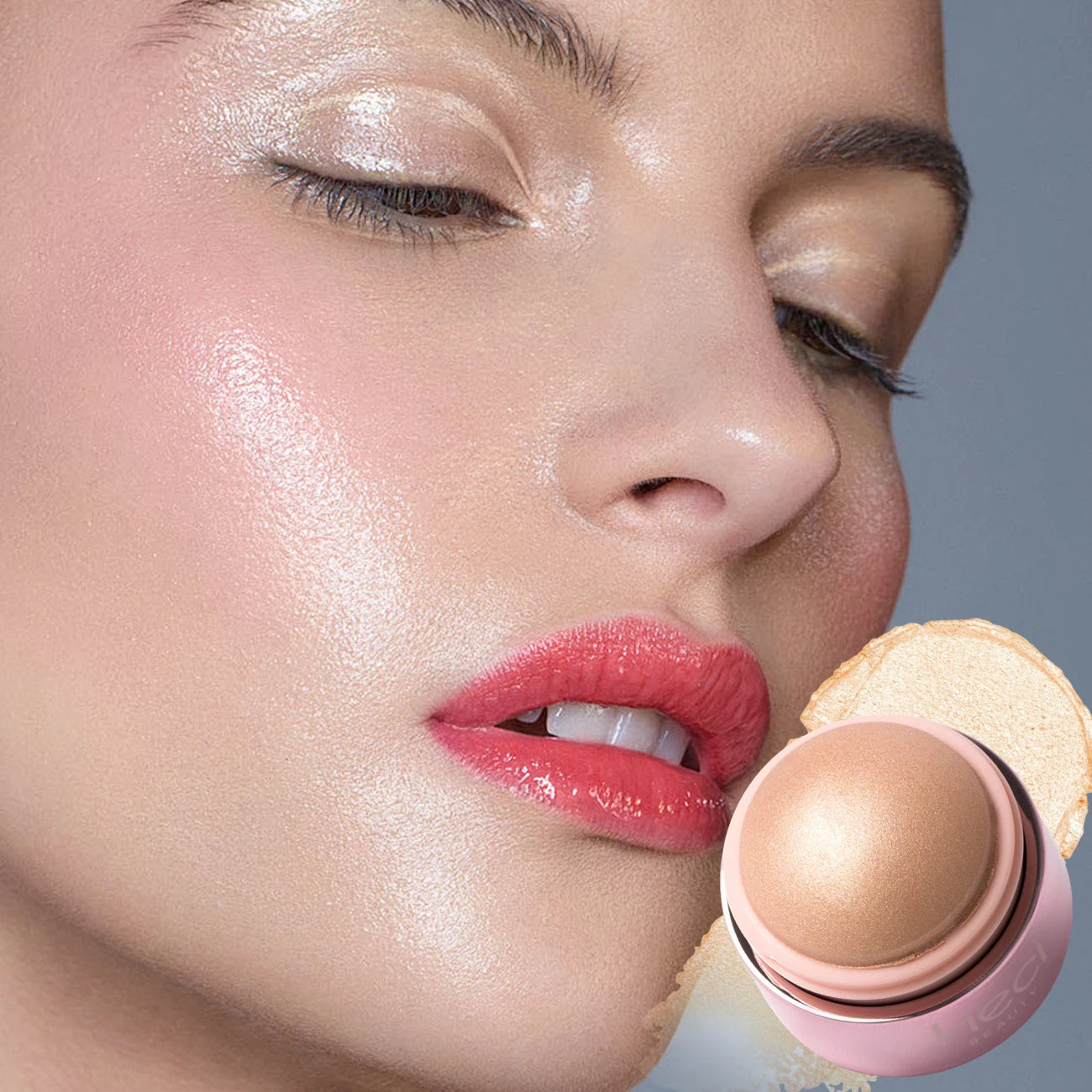 Cream Highlighter Stick Long Lasting Brightening Non-Caking, Sheer Glow - Blendable and Buildable Color, Body & Face Makeup