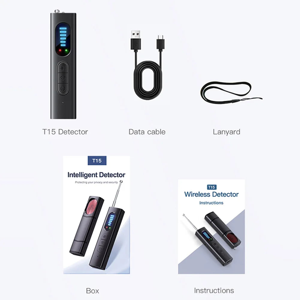 T15 Wireless Camera Detectors 5 Levels Adjustable Sensitivity Camera Detectors Electronic Sweeper GPS Tracker Camera Monitor