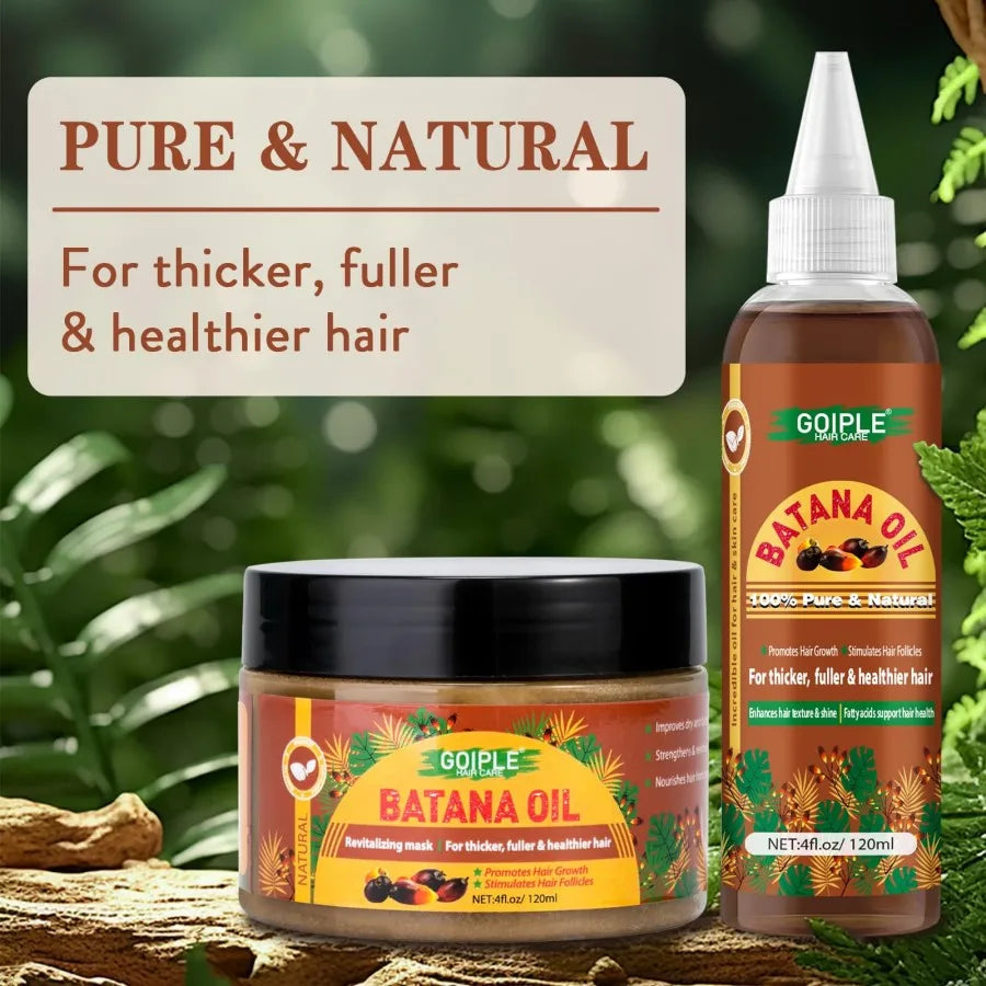 100% Raw Batana Oil for Hair Growth Serum Prevent Hair Loss Repairs Damaged Deeply Nourish Scalp Hair Mask for Thicker Treatment