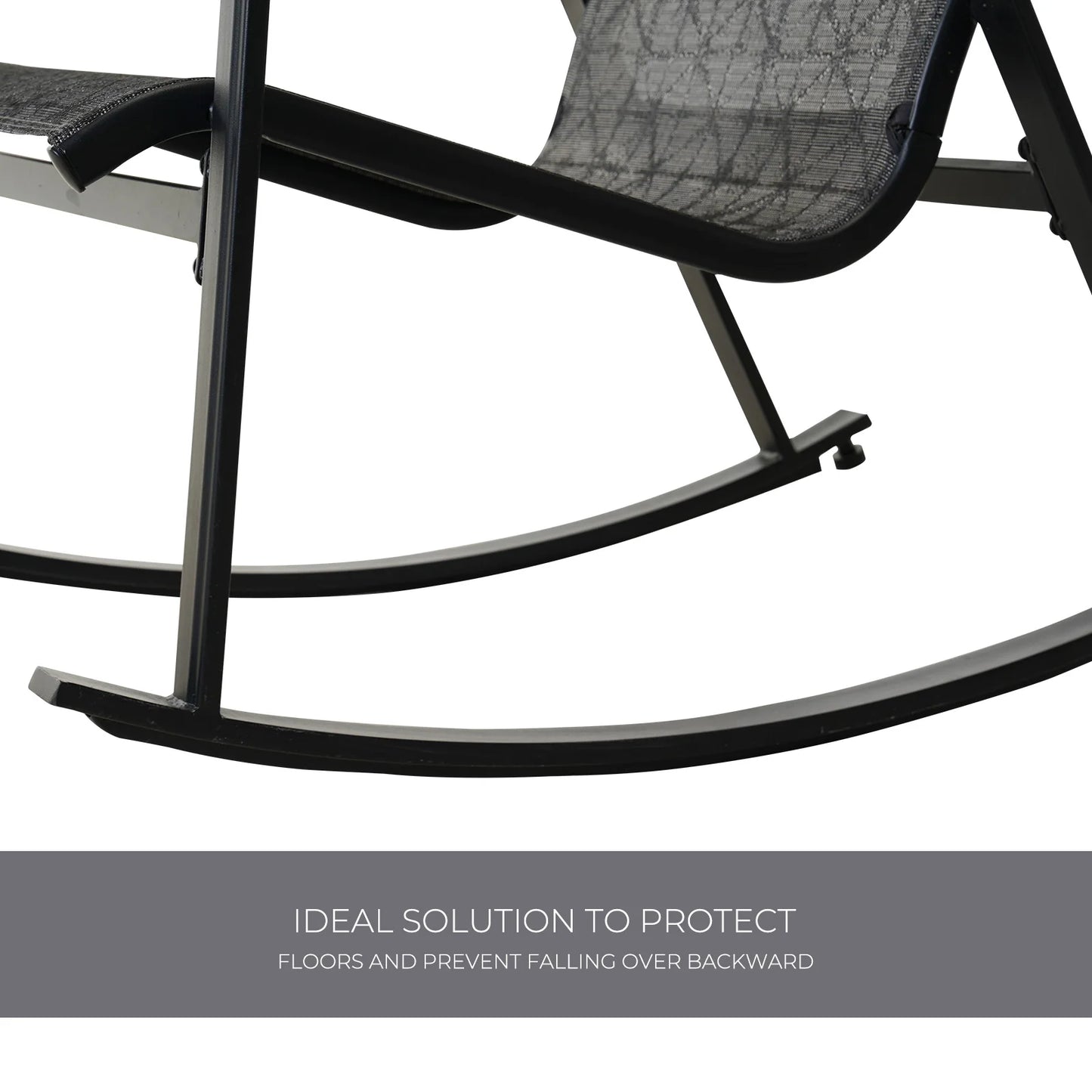 Mesh Sling Rocking Chair,Outdoor E-coated Steel Rocker Seating Furniture for Front Porch Garden Patio Backyard