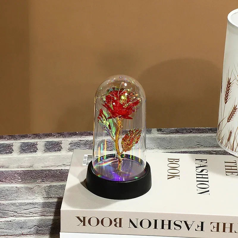 LED Simulation Rose Eternal Flower Light Beautiful Realistic Looking Night Light Party Supplies For Mothers Day Valentines Day