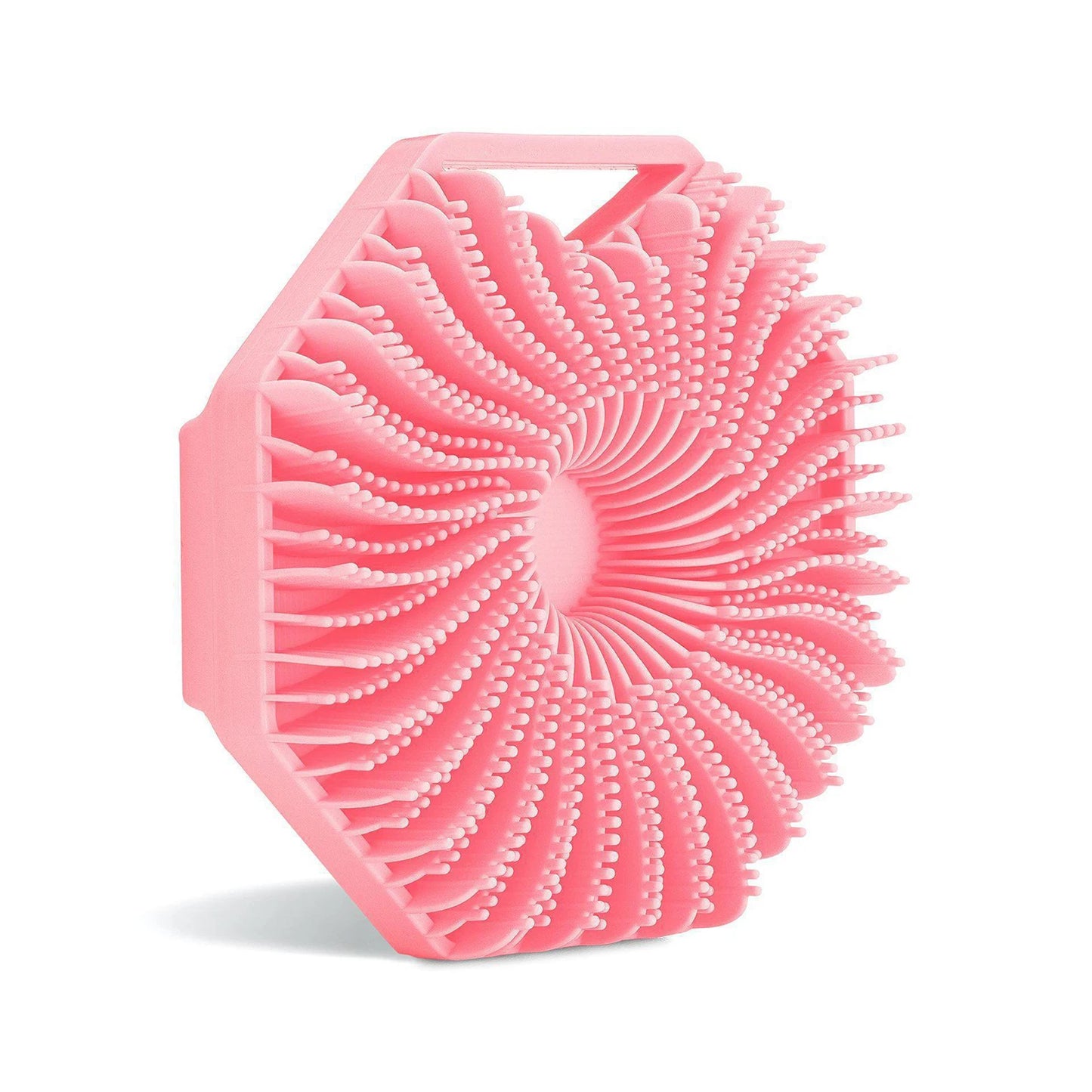 Polygon Silicone Body Scrubber Bath Brush With Ergonomic Handle Portable Shower Massage Cleaning Brush