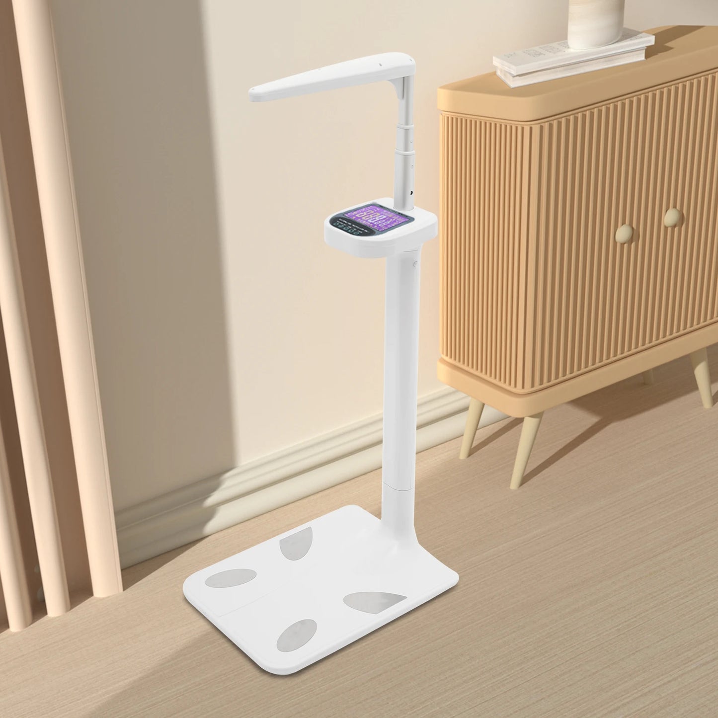 Body Weight Scale with Ultrasonic Technology, LCD Display for Weight, BMI, Body Fat, Muscle, Durable ABS and Aluminum Alloy