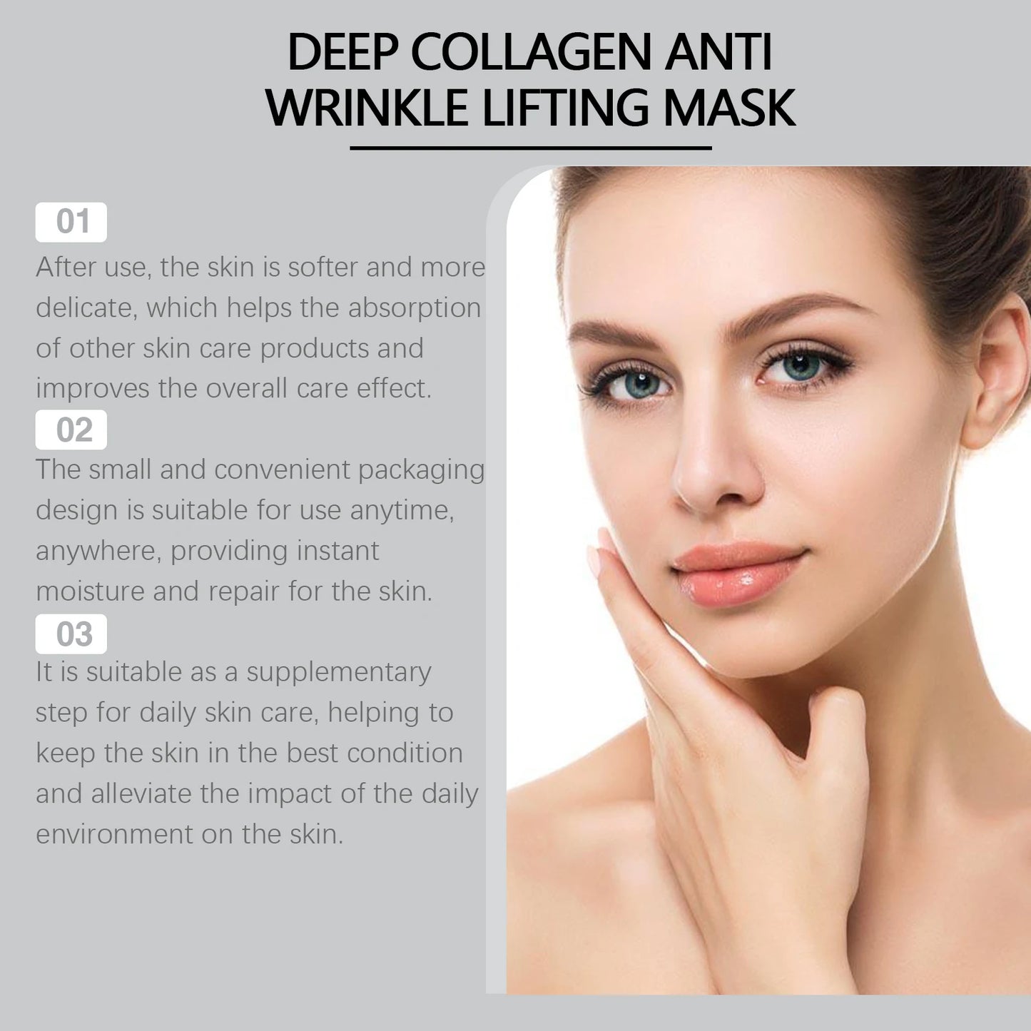 Hoygi 4pcs Collagen Face Mask Moisturizing Skincare Rejuvenation Pores Shrink Hydrating Facial Fade Fine Lines Nourish Face Mask