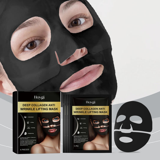Hoygi 4pcs Collagen Face Mask Moisturizing Skincare Rejuvenation Pores Shrink Hydrating Facial Fade Fine Lines Nourish Face Mask