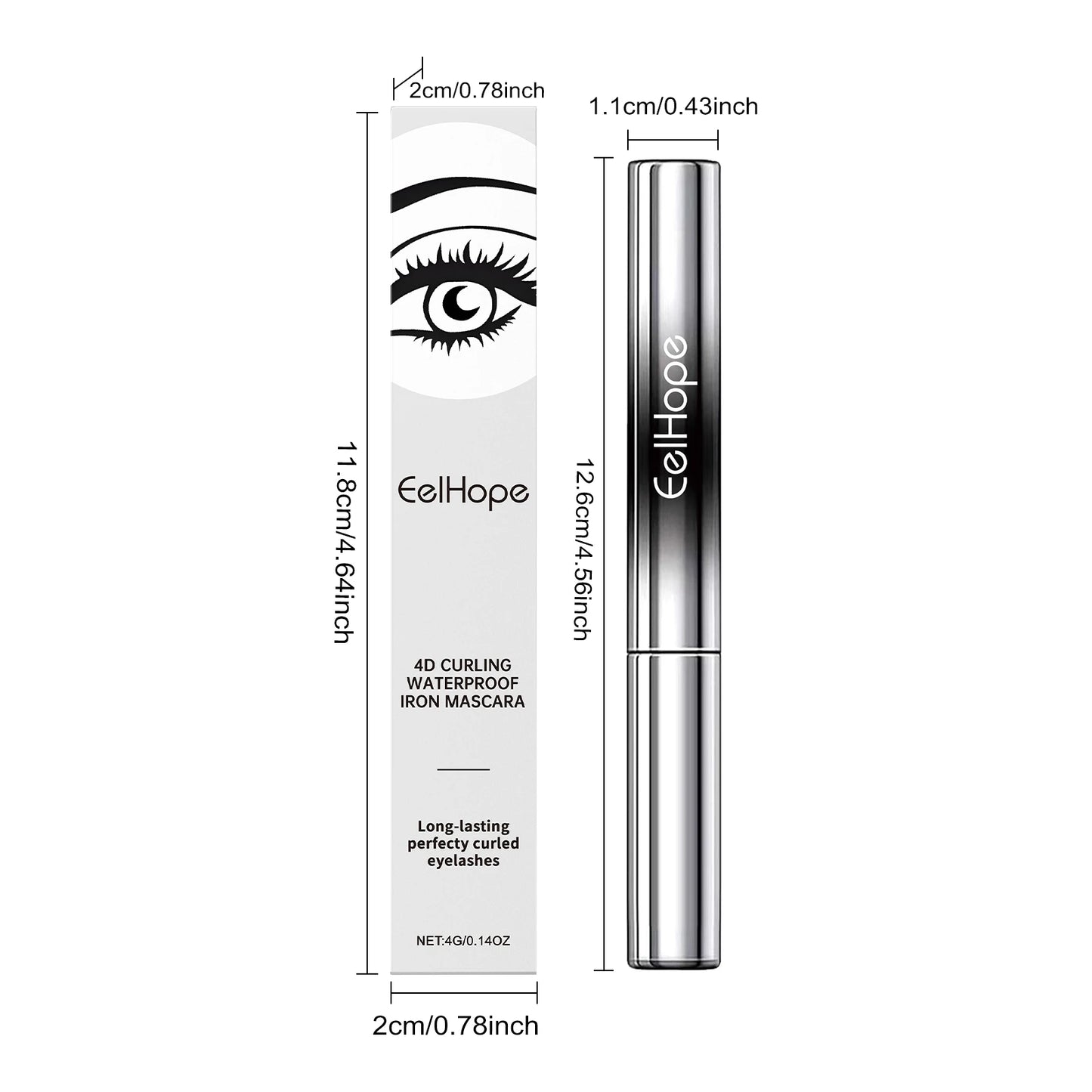 Eelhope 4g Eyelash Lengthening Mascara 4d Curly Thicken Eye Lash Long Lasting Makeup Waterproof Fast Dry Black Curling Mascara