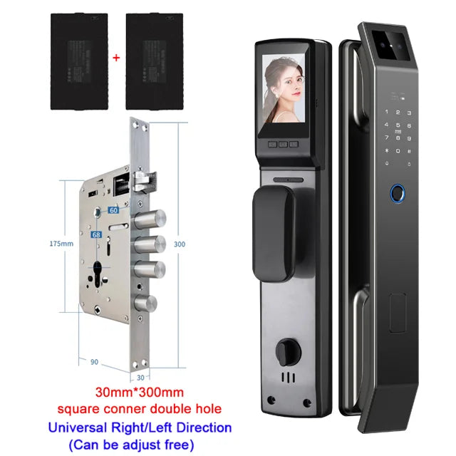 3D Face Recognition Unlock Digital Door Lock With Camera FIngerprint Password Unlock Keyless Electronic Door Lock