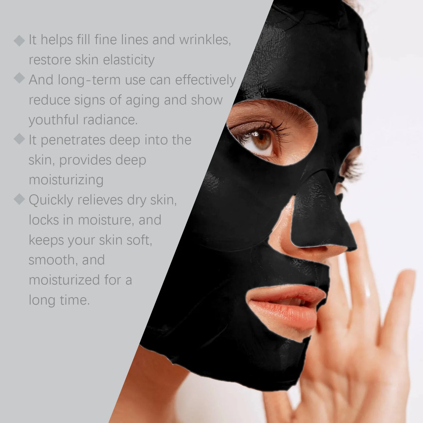 Hoygi 4pcs Collagen Face Mask Moisturizing Skincare Rejuvenation Pores Shrink Hydrating Facial Fade Fine Lines Nourish Face Mask