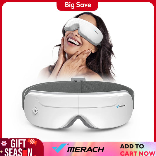 Merach Eye Massager with Heat Compression and Bluetooth Music Smart Eye Mask for Eye Care and Relaxation