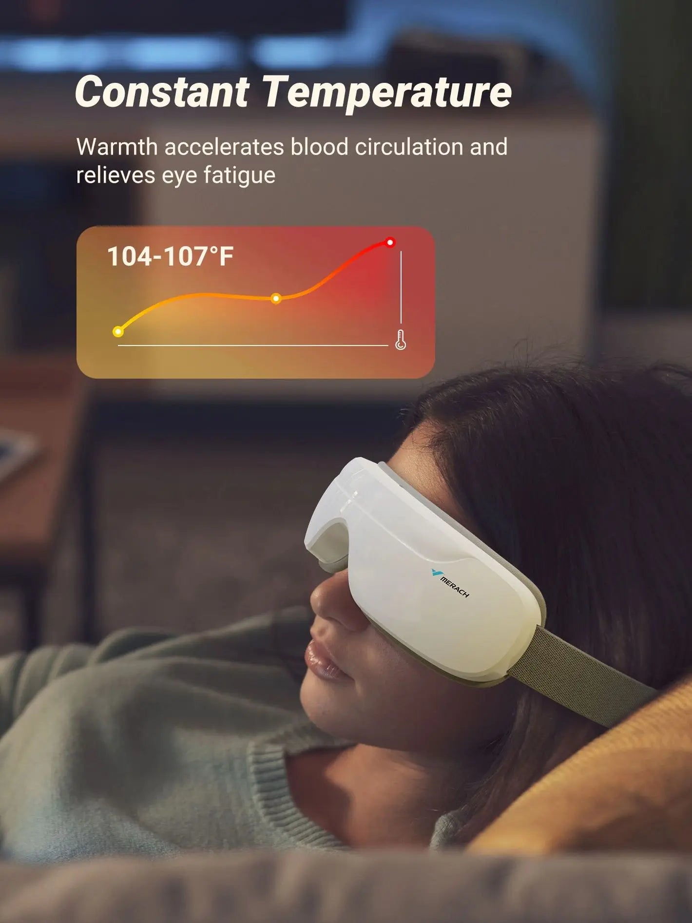 Merach Eye Massager with Heat Compression and Bluetooth Music Smart Eye Mask for Eye Care and Relaxation