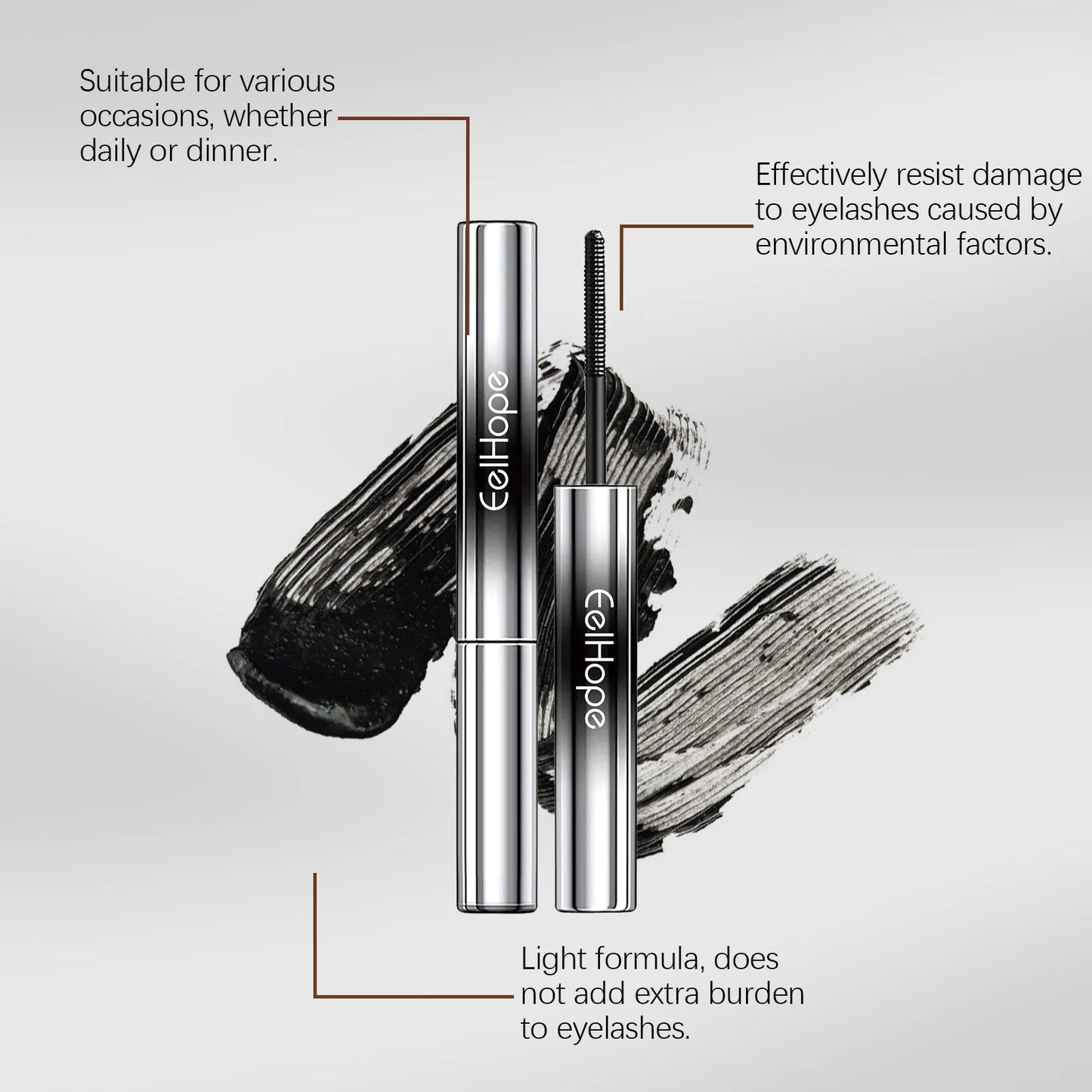 Eelhope 4g Eyelash Lengthening Mascara 4d Curly Thicken Eye Lash Long Lasting Makeup Waterproof Fast Dry Black Curling Mascara