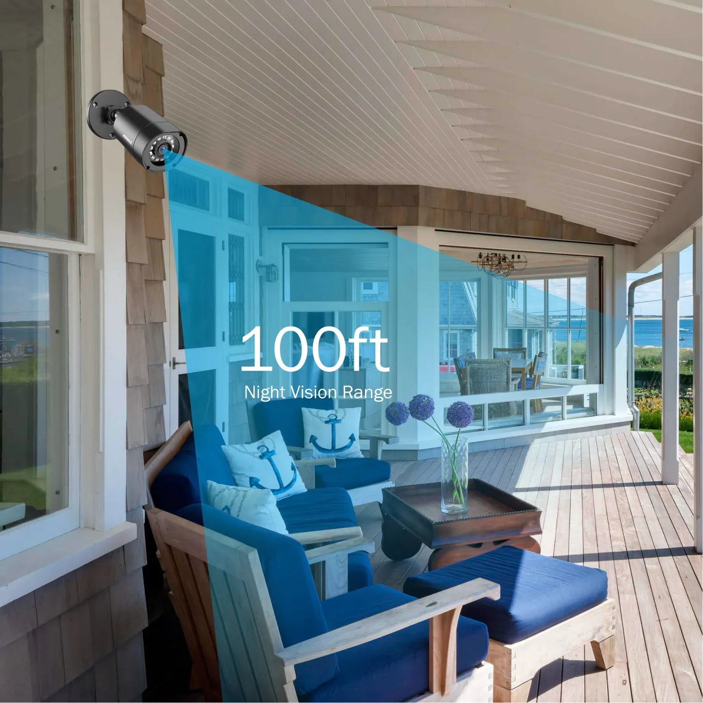 ANNKE 4PCS 1080P Surveillance Cameras 2MP IP66 Waterproof Indoor Outdoor CCTV Camera Kit 30m Night Vision with Smart IR Cam