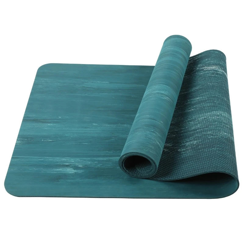 4mm rubber yoga mat with non-slip pattern for high intensity workouts