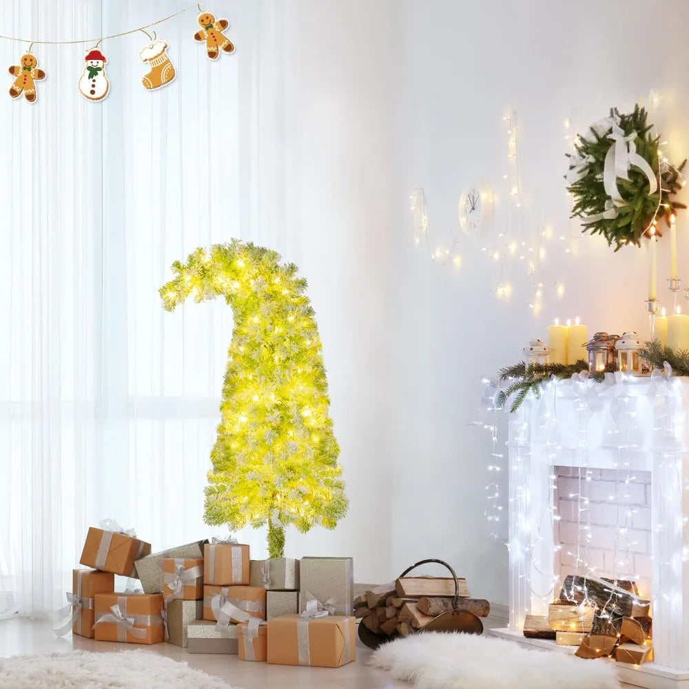 5 FT Whimsical Christmas Tree w/ Bendable Top, 216 Branch Tips, 80 LED Lights