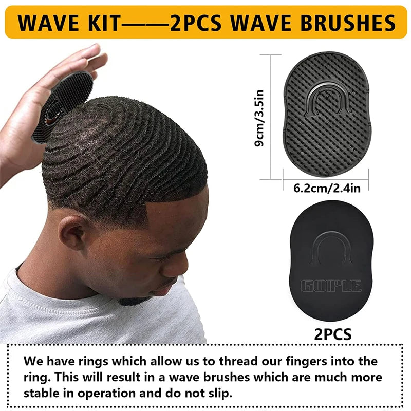 GOIPLE Deep Waves Control Pomade Natural Silky Shine Style 360 Wavy Hair Oil With Brush Sport Waves Cream For African Black Men