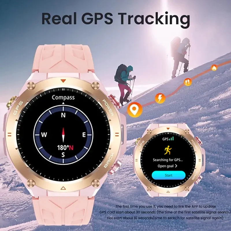 SENBONO 2025 Built-in GPS Women's Smart Watch Bluetooth Call 1ATM Waterpro Military Sports Fitness Tracker Smartwatch for Women
