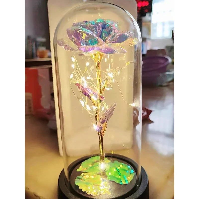 LED Simulation Rose Eternal Flower Light Beautiful Realistic Looking Night Light Party Supplies For Mothers Day Valentines Day