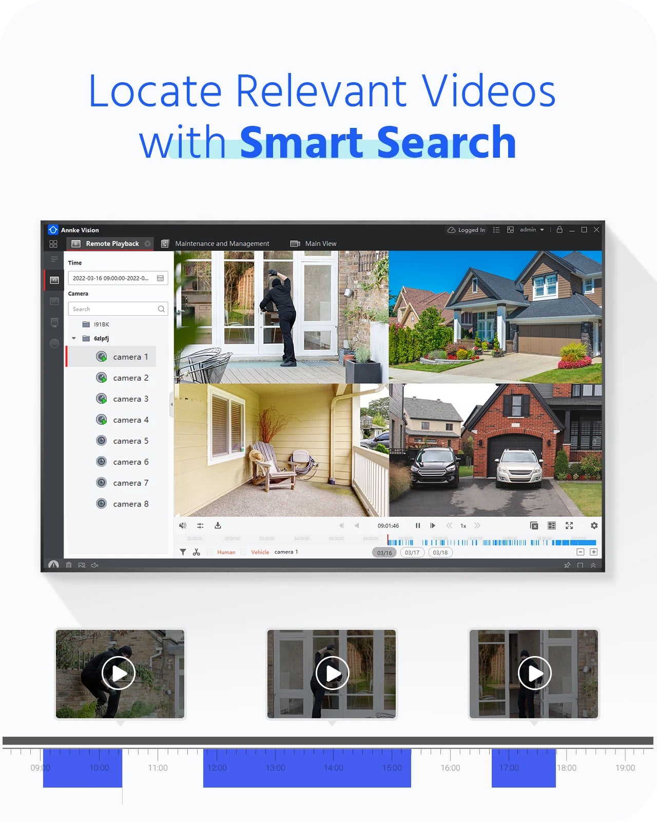 ANNKE 16CH 8MP 5in1 HD TVI CVI AHD IP Security DVR Recorder H.265+ Video Recorder Email Alert Motion Detection Onvif CCTV System