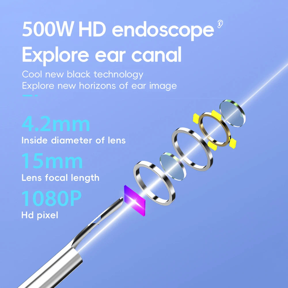 Smart Visual Ear Cleaner with Camera Ear Sticks USB Rechargeable Ear Wax Removal Tool WIFI Connection LED Lights Earpick Kit