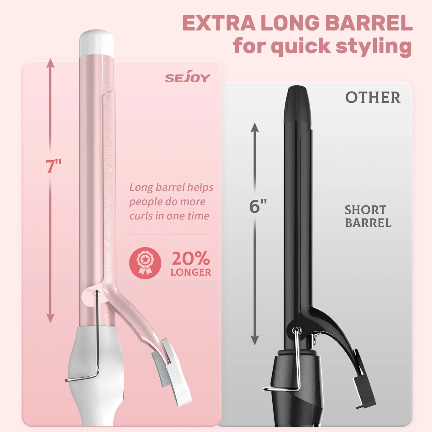 SEJOY Electric Hair Curling Wand 1 inch Automatic Rotating Curling Iron for Professional Big Waves and Inward Curls 110-240V