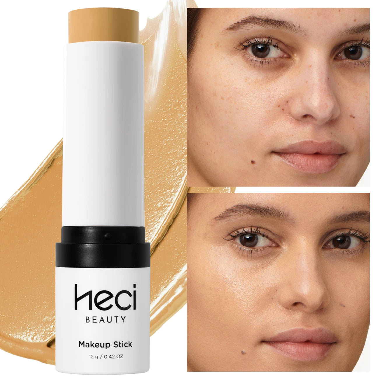 Shine-Free&Balance Foundation Stick with Soft Brush,Buildable, Blendable Versatile Pigment Base Rich Formula for Dark Skin