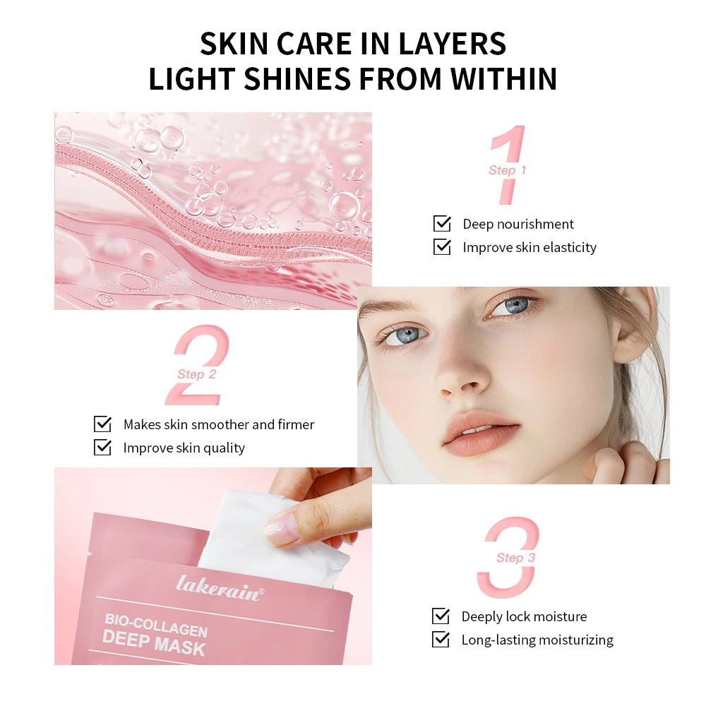 Bio-Collagen Deep Face Mask Deep Hydrating Shrink Pores Overnight Moisturizing Improving Elasticity Brightening Face Skin Care