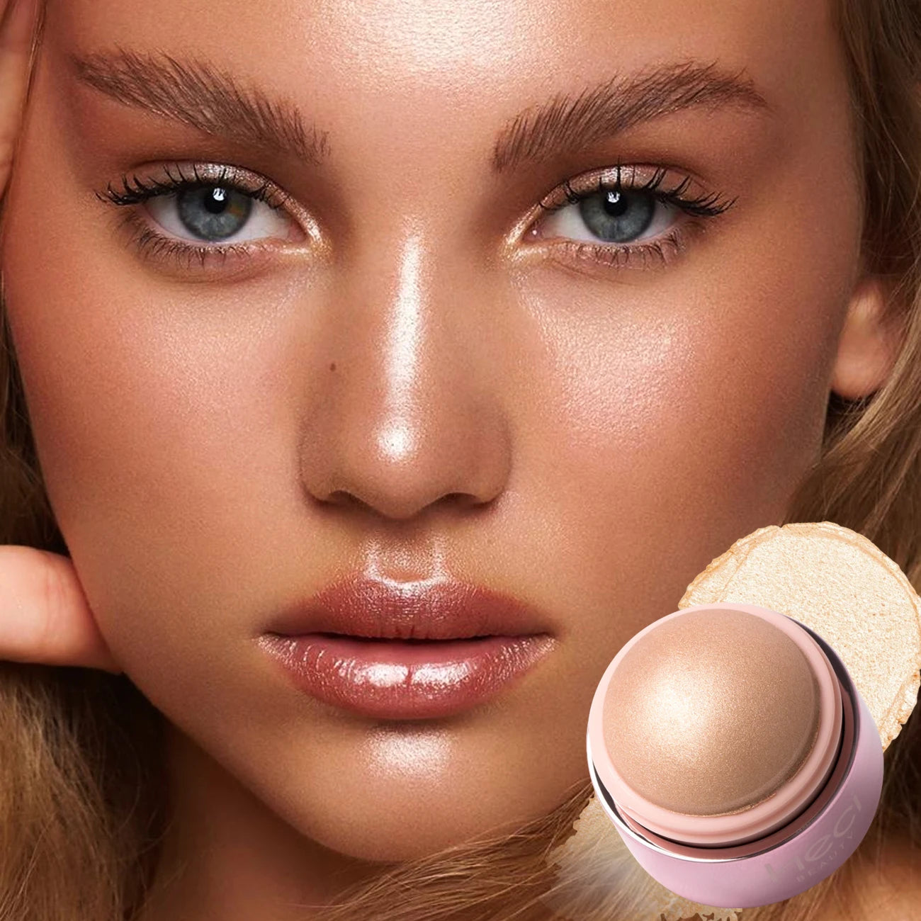 Cream Highlighter Stick Long Lasting Brightening Non-Caking, Sheer Glow - Blendable and Buildable Color, Body & Face Makeup