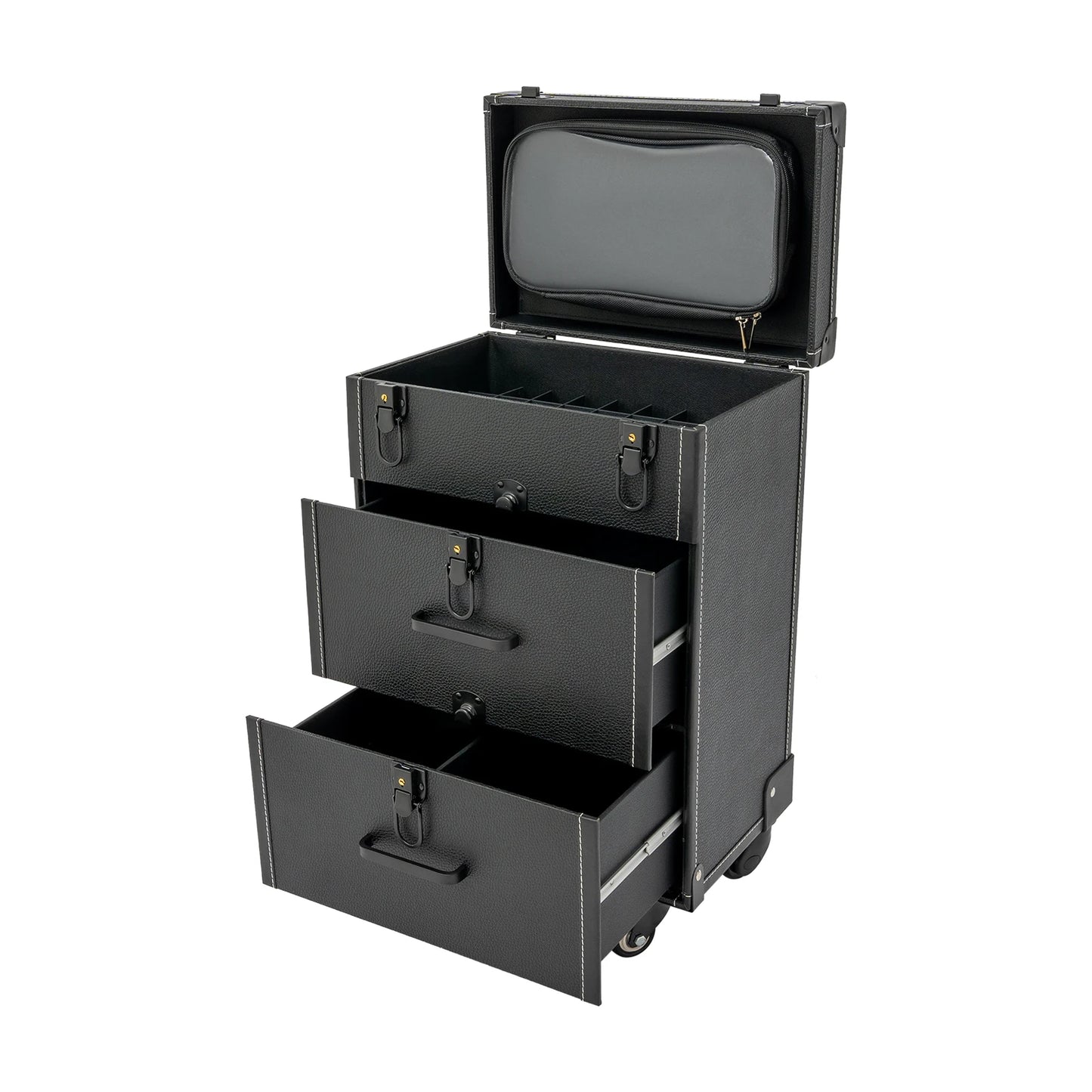 Aluminium Alloy Rolling Makeup Case Large Capacity Design Make Up Suitcase Cosmetic Trolley Professionals