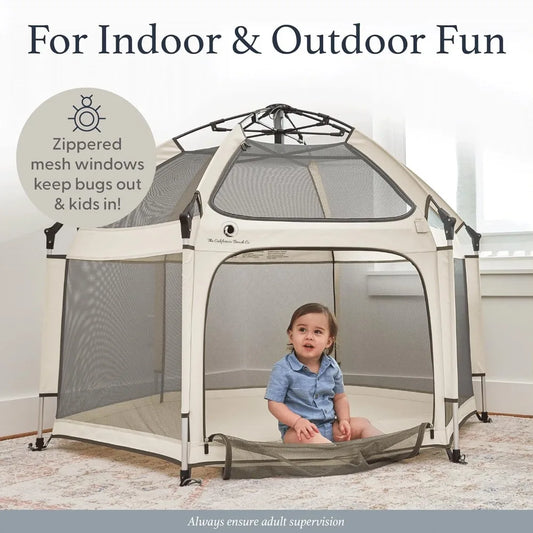 Indoor & Outdoor Baby Playpen for Babies and Toddlers - Baby Beach Tent, Foldable, Portable W/Canopy, Travel Bag