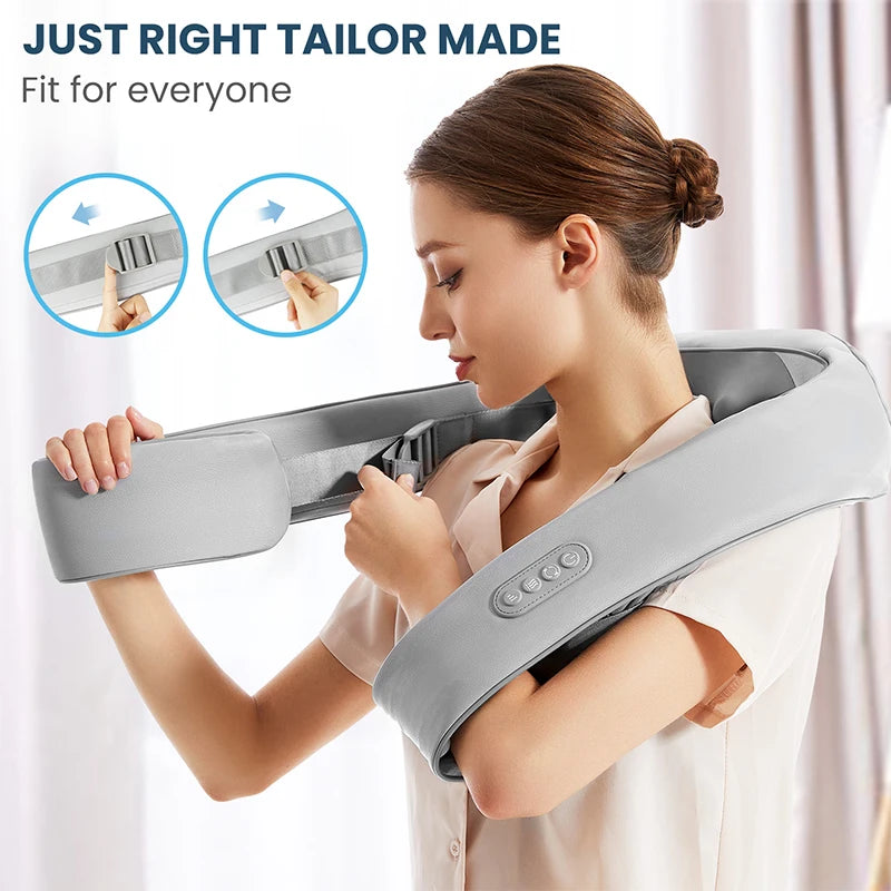 Shiatsu Neck and Shoulder Massager Heated Back Massager U Shape Deep Kneading Electric Massage Pillow For Neck Waist Leg Body