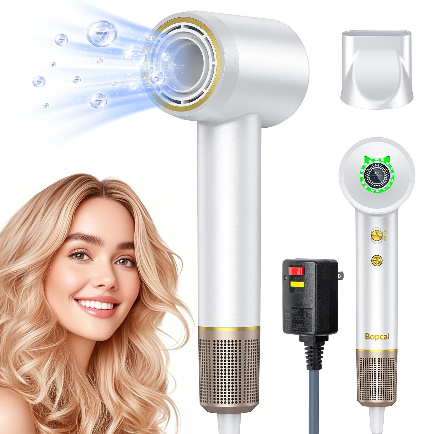 Hair Dryer 500 Millions Negative Ionic Care Blow Dryer for Fast Drying Professional 120000RPM High-Speed Hairdryer with Diffuser