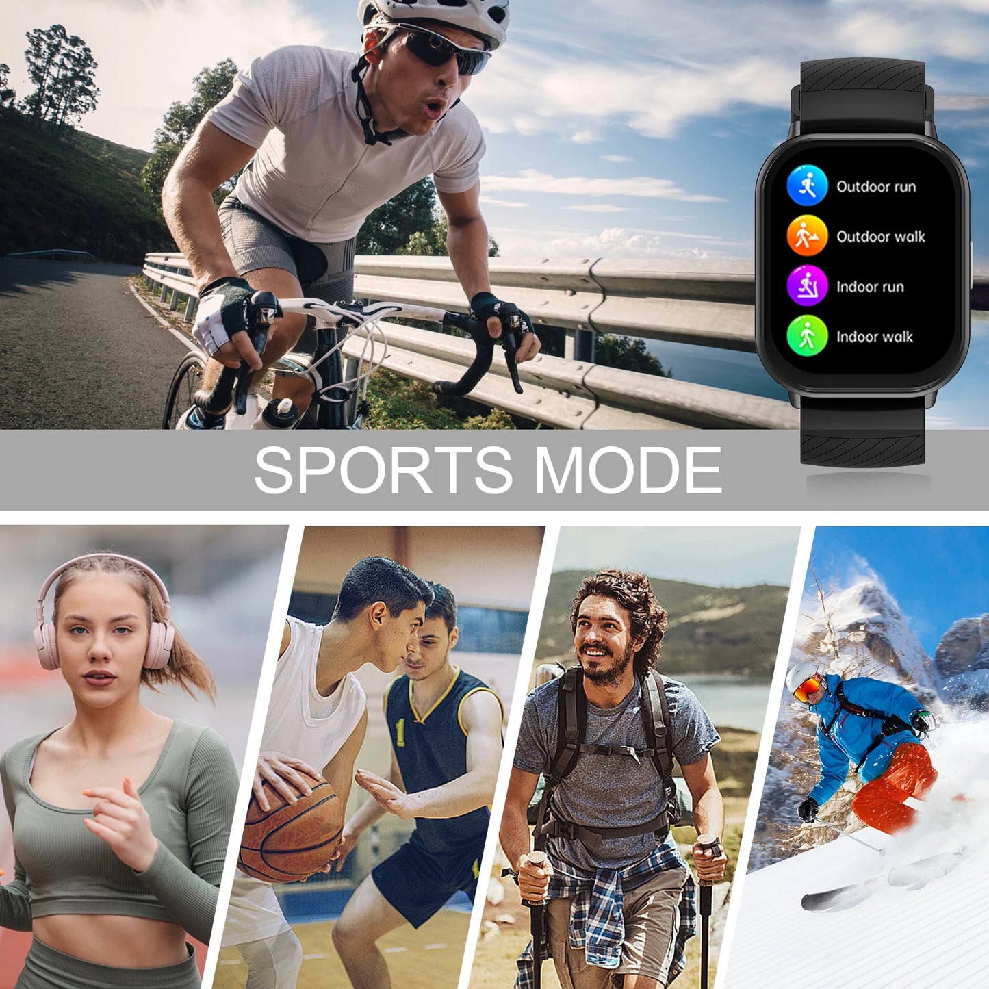 Smart watch,  calling reminder and rejection, wireless calling /dial, multi -Sport mode,SMS reminder, for iPhone/Android