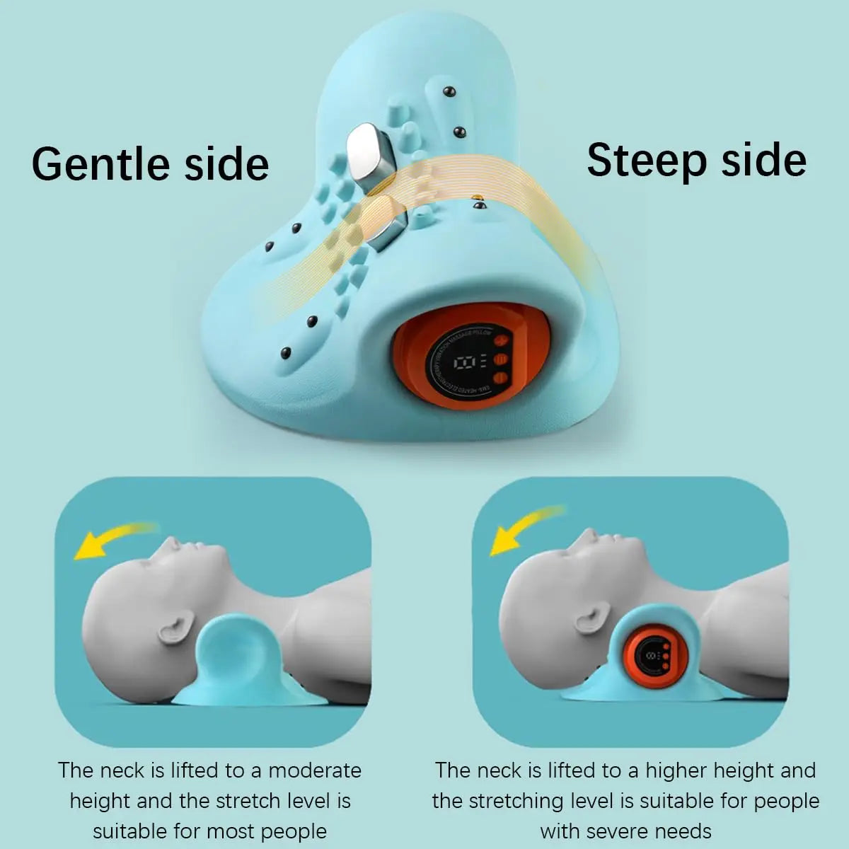 1PCS Electric Neck Massager with Finger Pressure Massage Pillow for Neck Back and Shoulder Relaxation