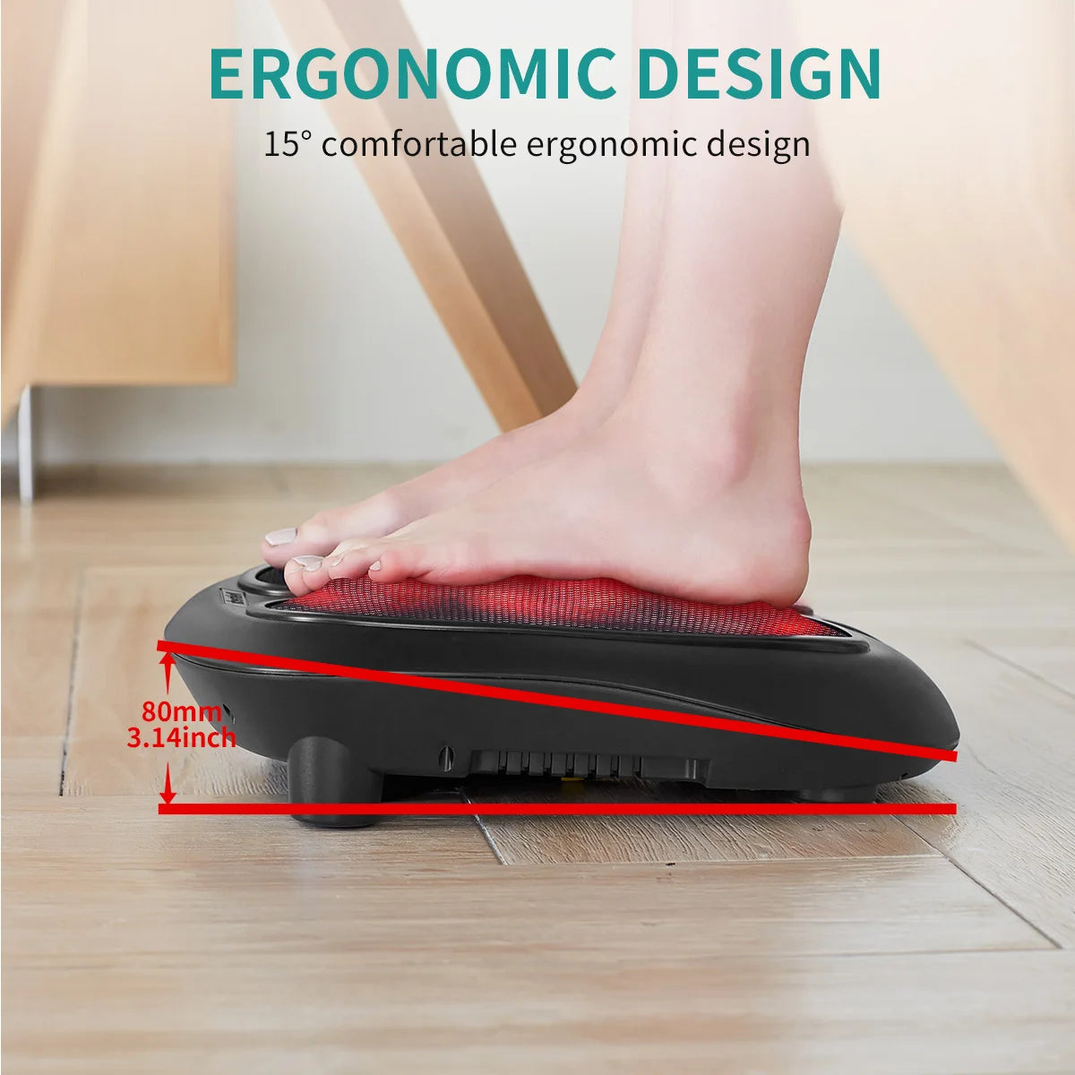 Nekteck Foot Massager with Heat to Relieve Painful Sores, Shiatsu Heated Electric Kneading Foot Massager for Plantar Fasciitis,