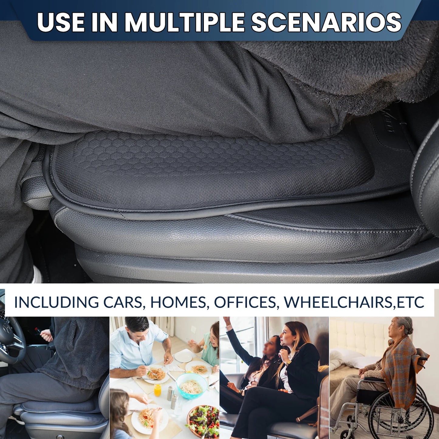 Comfort Gel Seat Cushion Soft Pad Back Pain Pressure Relief For Car Office Chair