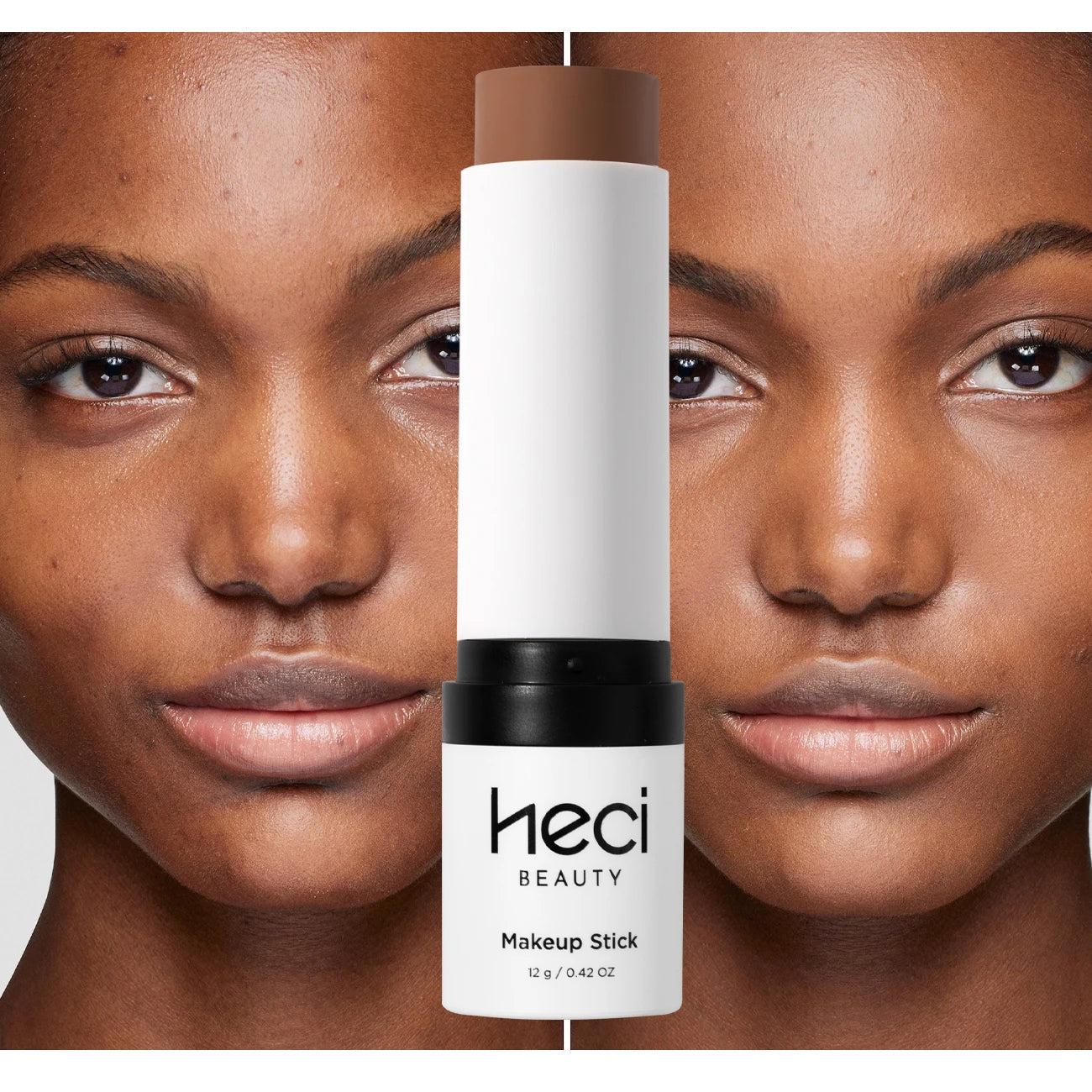 Shine-Free&Balance Foundation Stick with Soft Brush,Buildable, Blendable Versatile Pigment Base Rich Formula for Dark Skin