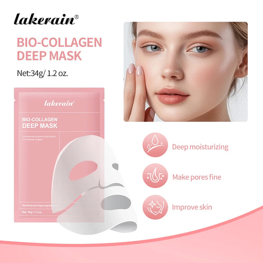 Bio-Collagen Deep Face Mask Deep Hydrating Shrink Pores Overnight Moisturizing Improving Elasticity Brightening Face Skin Care