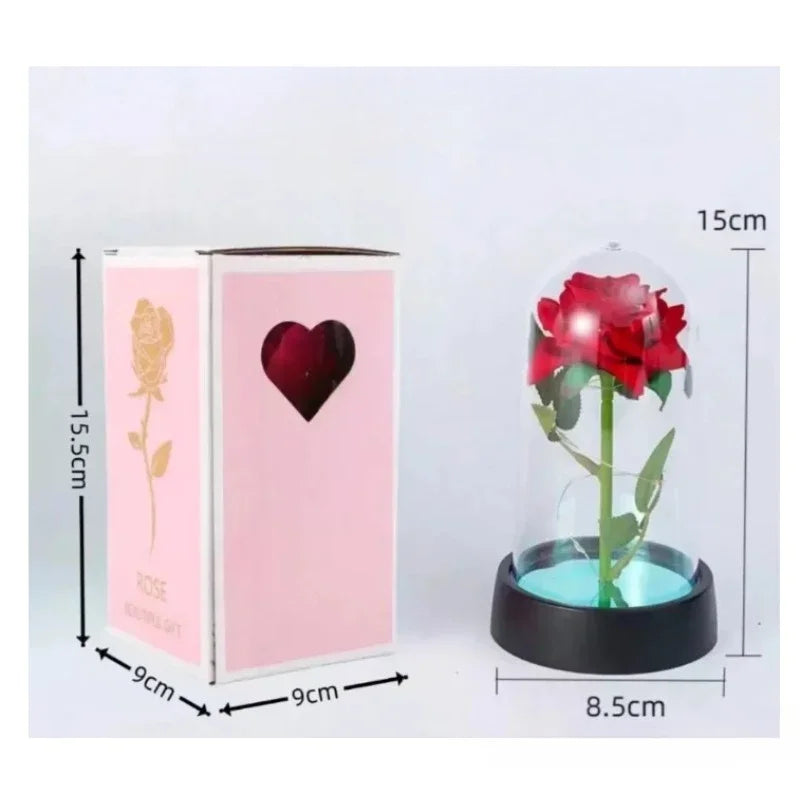 LED Simulation Rose Eternal Flower Light Beautiful Realistic Looking Night Light Party Supplies For Mothers Day Valentines Day