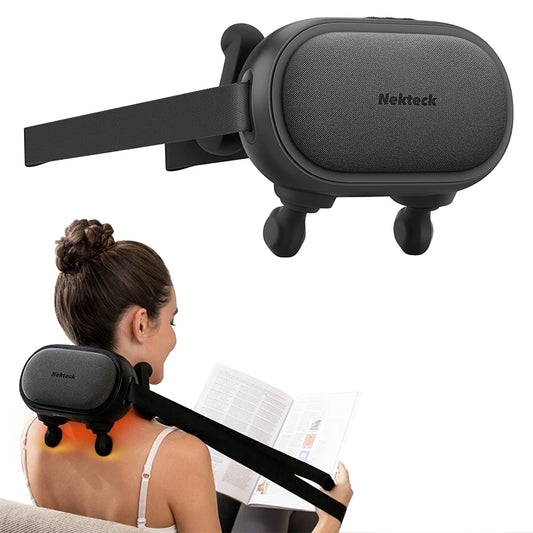 Nekteck Cordless Neck Massager Shiatsu Neck and Shoulder Massager with Heat Electric Deep Tissue 6D Kneading
