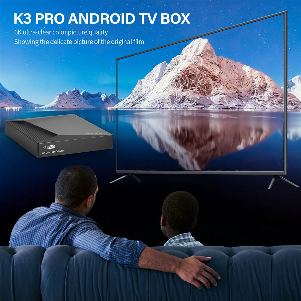 We2uSat K3 Pro 6K HDR Android Q (10.0) TV Box H.264/H.265 10bit Build in WiFi-6 2.4GHz/5GHz+BT 5.0,4GB+32GB STB Suit for the US