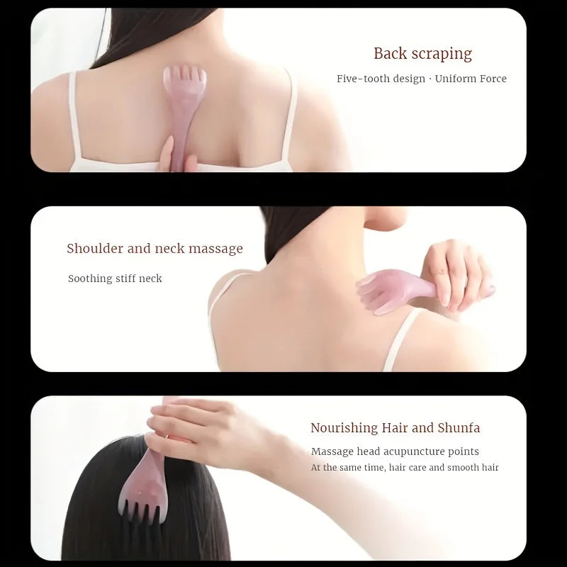 4pcs Five Claw Massage Comb Head Massager Massage Brush Five Tooth Massage Comb Acupoint Meridian Comb