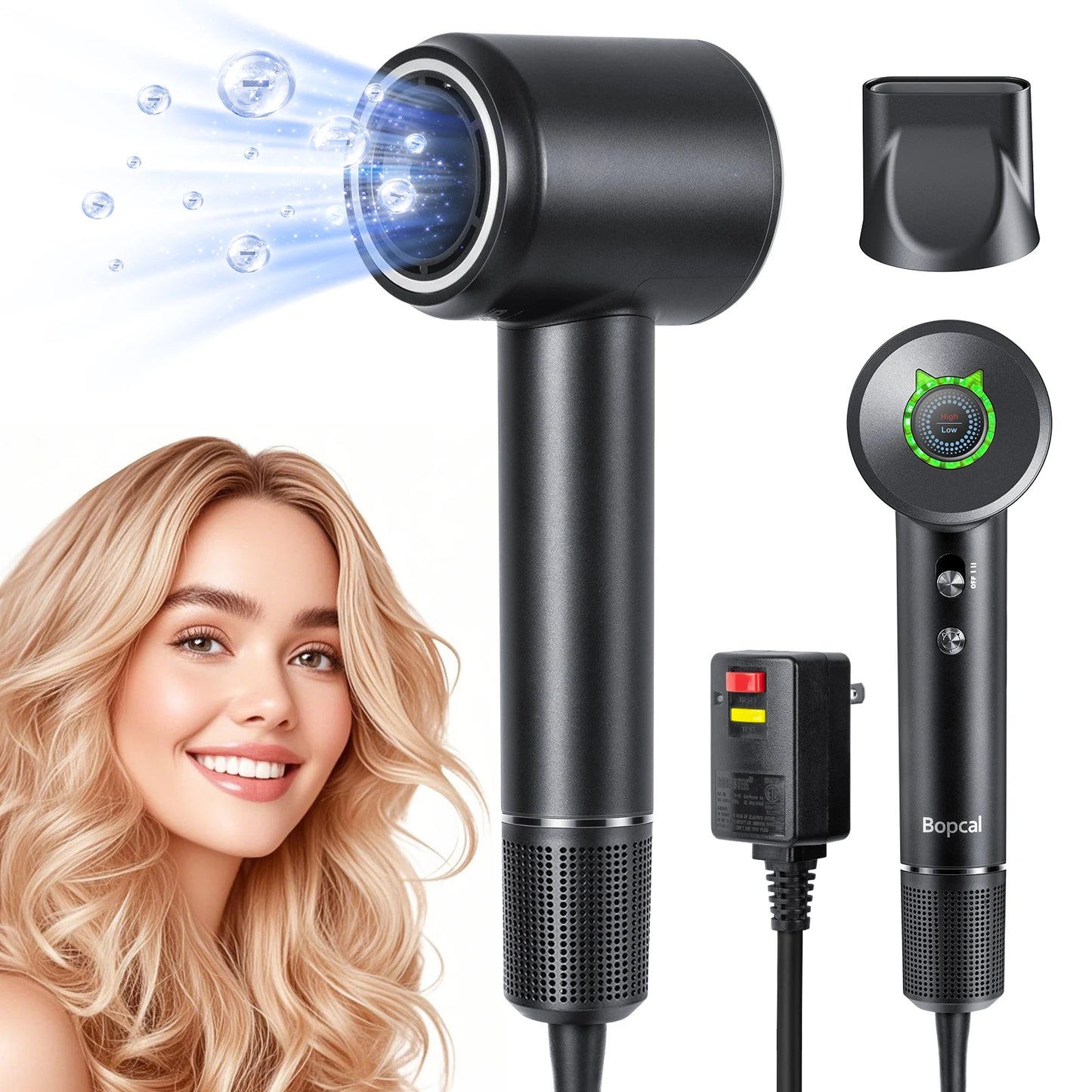 Hair Dryer 500 Millions Negative Ionic Care Blow Dryer for Fast Drying Professional 120000RPM High-Speed Hairdryer with Diffuser