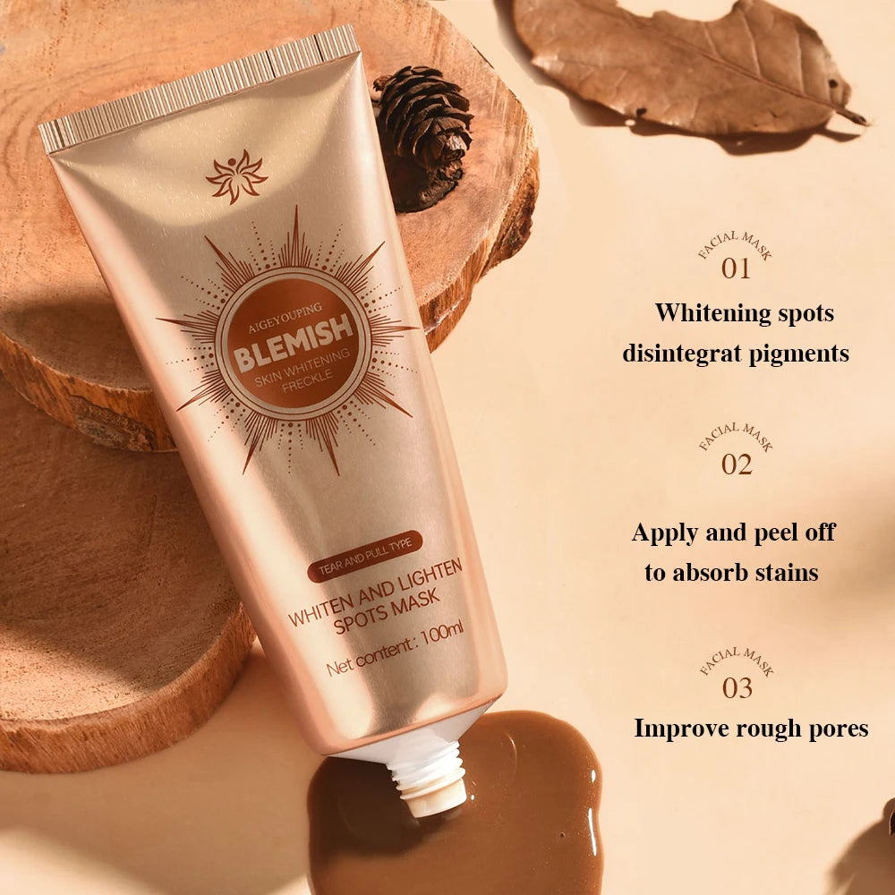 Whitening Spots Mask Spots Peel-Off Facial Mask Anti-Blemish Freckle Brightening Mask Deeply Clean Pore Tightening Skin Care
