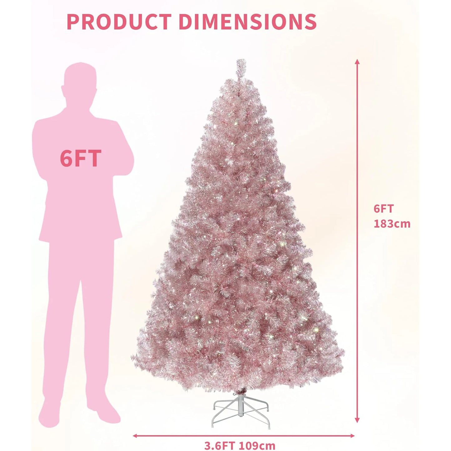 4.5Ft/6Ft/7.5Ft Christmas Tree Artificial Xmas Tree With Sturdy Metal Stand Realistic Branch Tips Xmas Holiday Decoration
