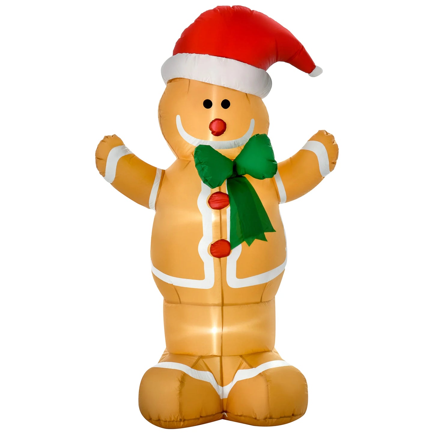 Xmas Season Inflated Gingerbread Man, Air Blown Up, Led Outdoor Decor, 6ft