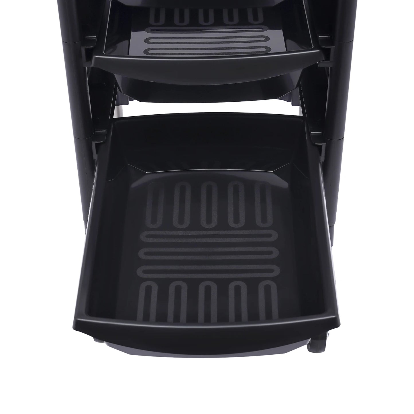 Salon Trolley, with Handle and Rolling Wheels, 5 Drawers and 2 Hair Dryer Holder Side Tray, Black