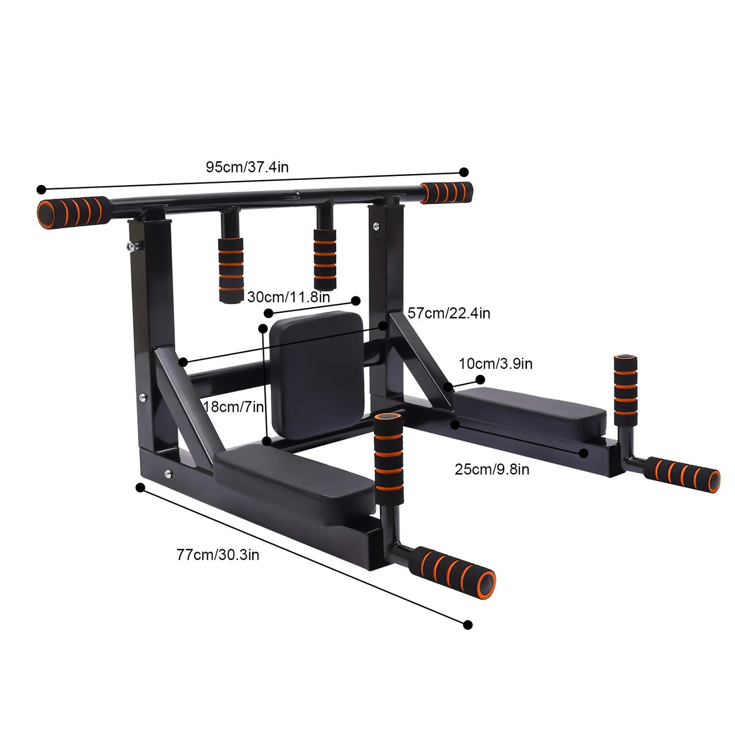 Pull Up Bar, Raise Dip Station Vertical Knee Exercise Equipment, Home Wall-Mount Dip Stand, 200kg Capacity Multi-functional