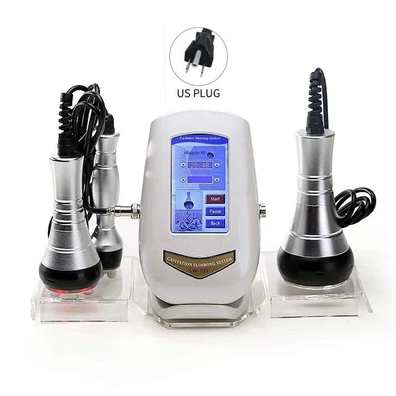 3 in 1 Tool 40K Cavitation Ultrasonic Body Slimming Machine Multi-Polar Frequency Anti-Wrinkle Rejuvenation Skin Lift Tighten