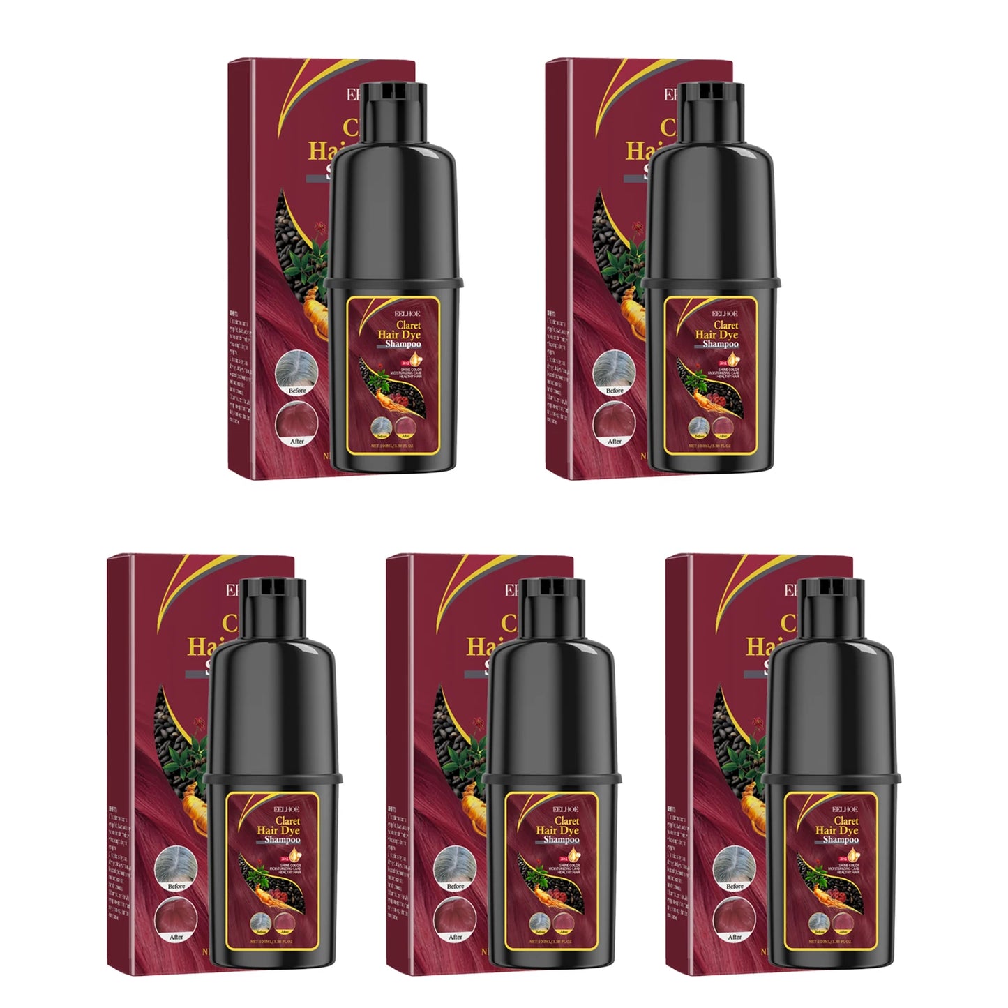 3-in-1 Hair Dyeing Shampoo Rapid Hair Dyeing Repair Dry Cleaning Nourishing Hair Roots Restoration Hair Coloring Black Shampoo